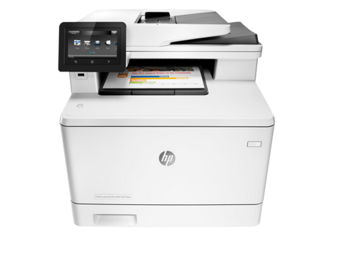 HP Color LaserJet Pro MFP M477fdw (28 ppm) (256 MB) (8.5" x 14") (Duty Cycle 50000) (p/s/c/f) (Duplex) (USB) (Ethernet) (Wireless) (Touchscreen) (250 Sheet Input Tray) (50 Sheet MPT) (50 Sheet ADF)